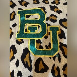Giddy up Glamour Baylor University Bears Animal print sweater. Leopard